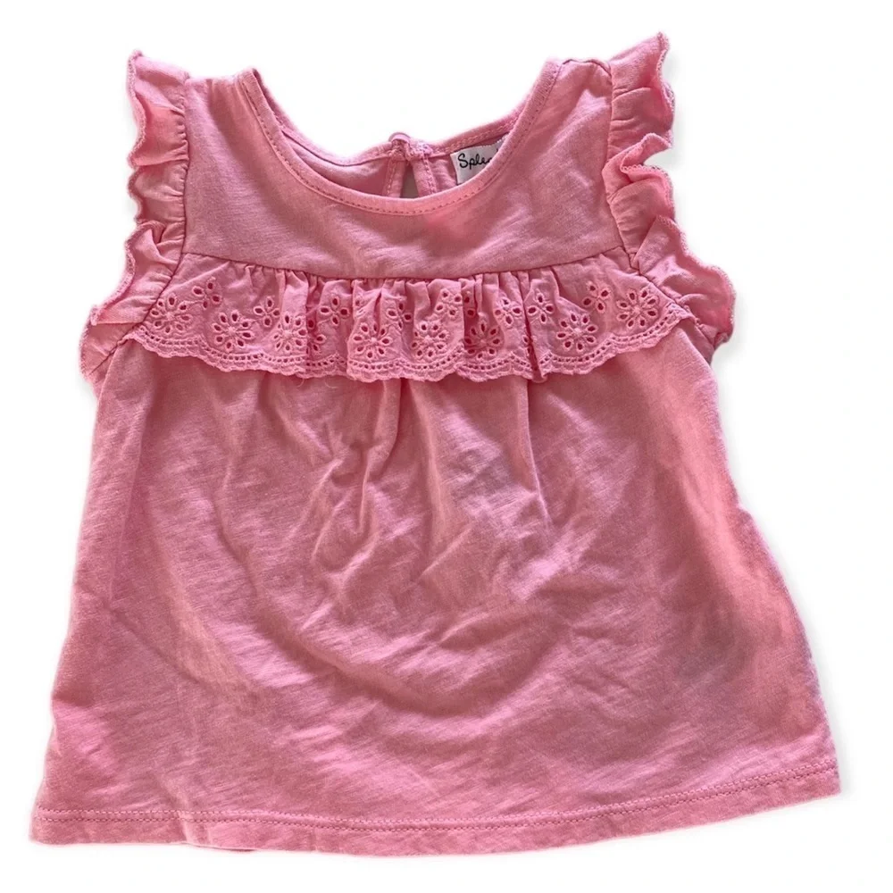 Splendid Infant Girls Outfit  Pink Top Polka Dot Legging 3-6 Months NWT